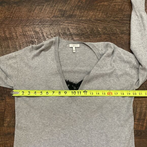 Joie Irita Sweater Lace Cashmere Whimsigoth Lagenlook Longline Gray Size Small - Picture 9 of 10